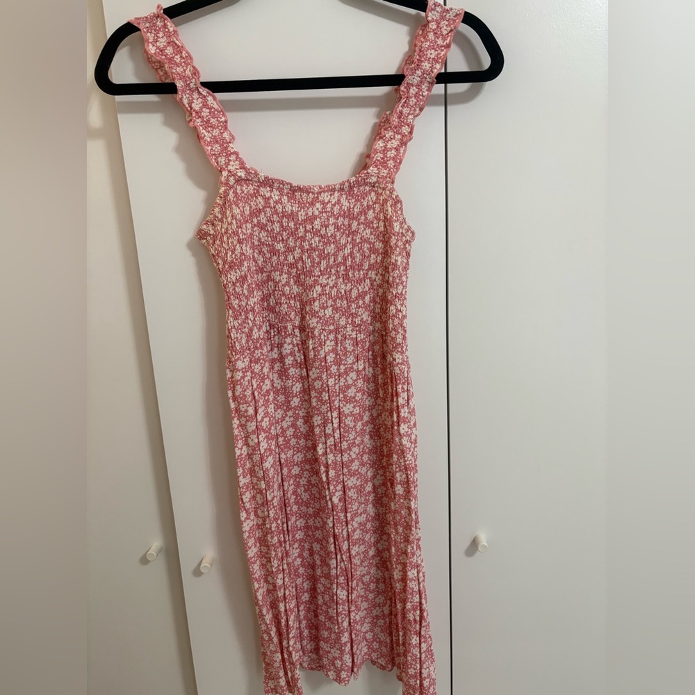 Pink Floral Sleeveless Dress